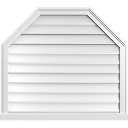 Ekena Millwork Octagonal Top Surface Mount PVC Gable Vent w/ 2"W x 2"P Brickmould Sill Frame, 36"W x 32"H GVPOT36X3203SN